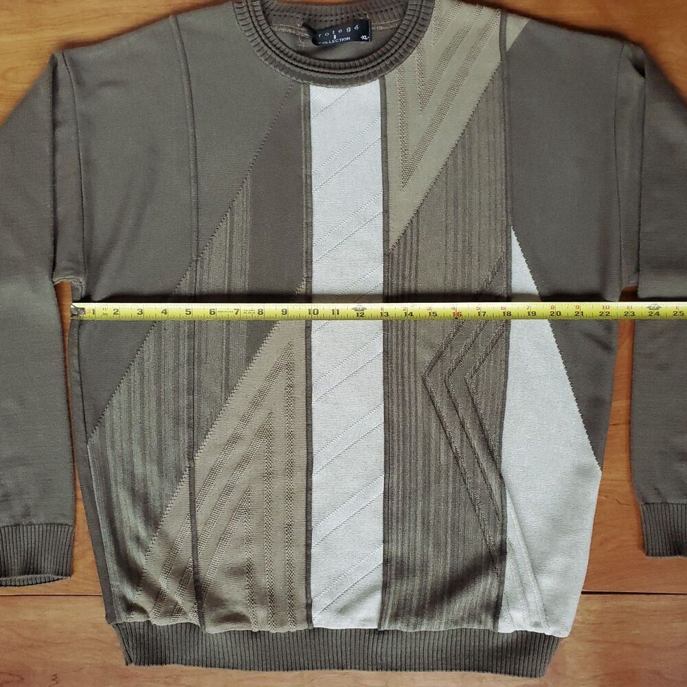 Vintage 90s Crewneck Sweater Mens XL Colorblock Acrylic Protege Collection USA - Picture 11 of 13